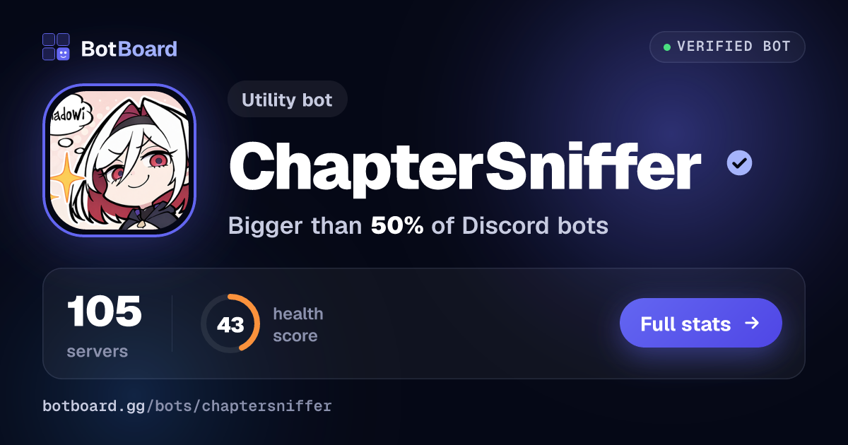 Share card for ChapterSniffer