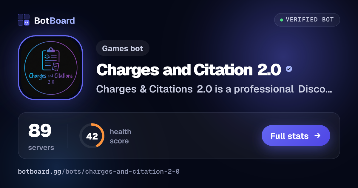 Share card for Charges and Citation 2.0