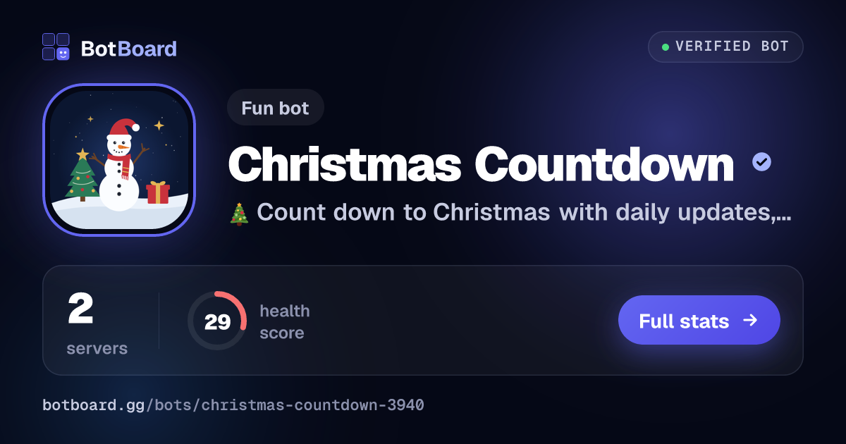 Share card for Christmas Countdown