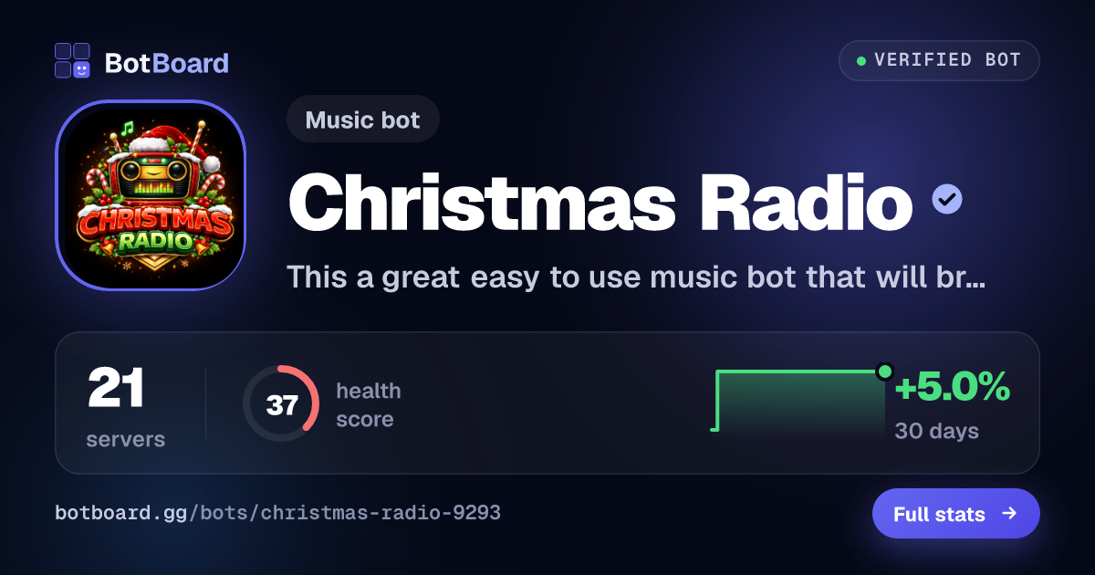 Share card for Christmas Radio