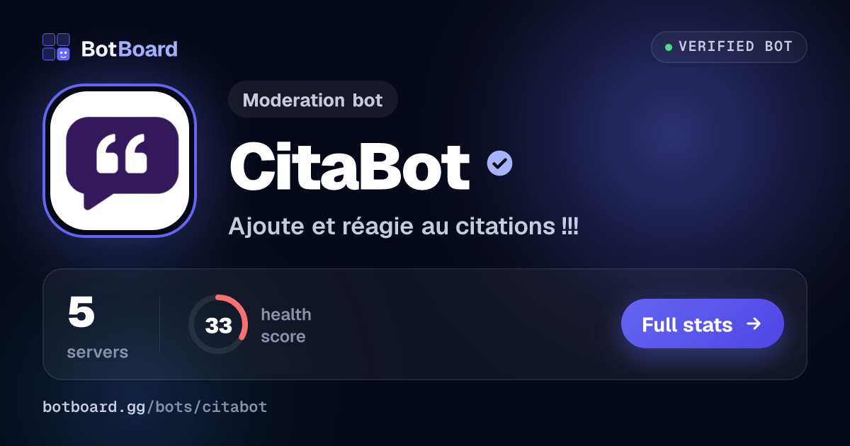 Share card for CitaBot