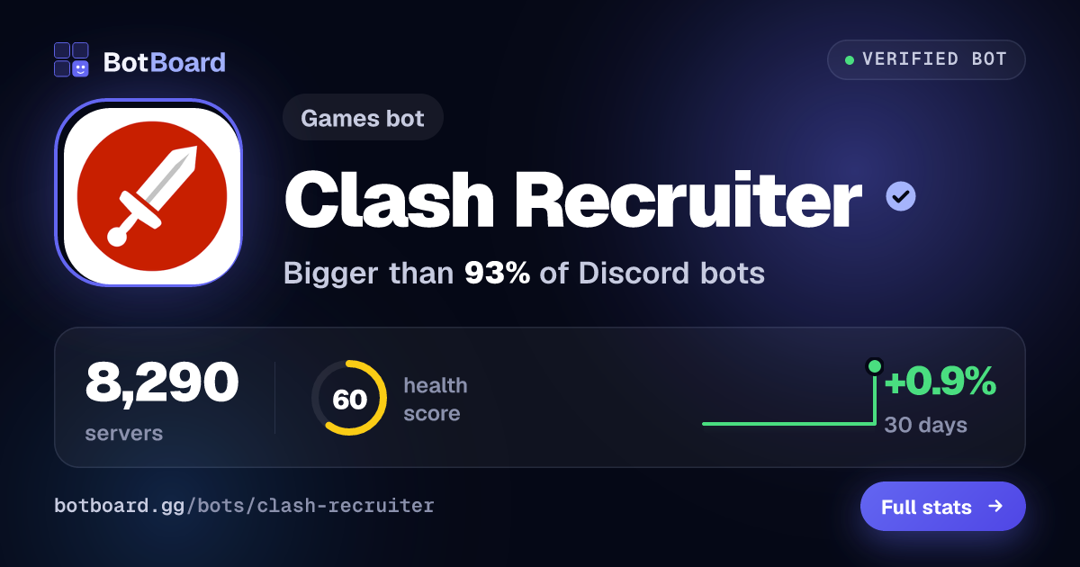 Share card for Clash Recruiter