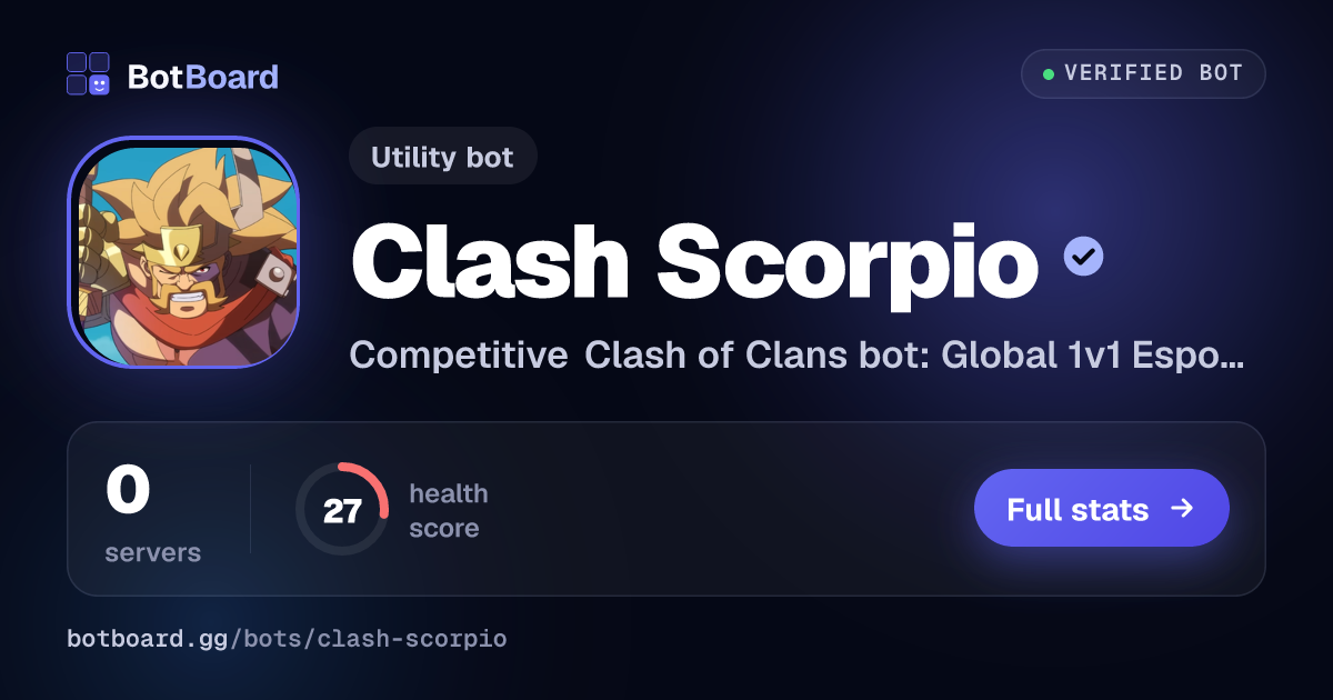 Share card for Clash Scorpio