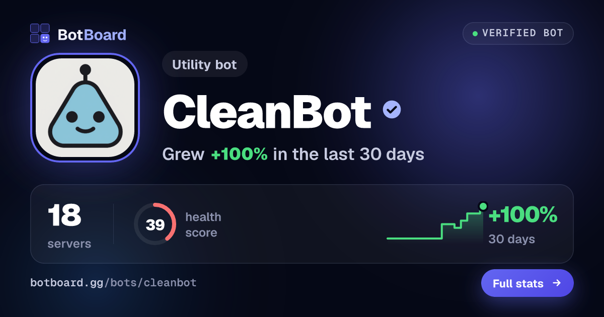 Share card for CleanBot