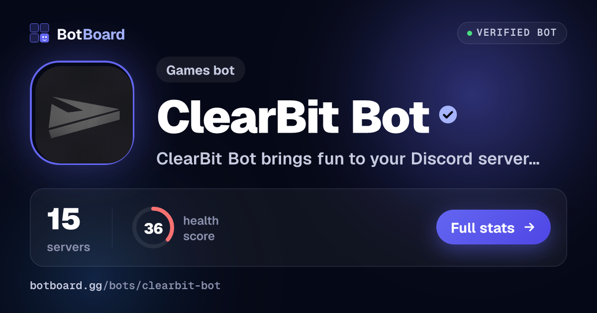 Share card for ClearBit Bot