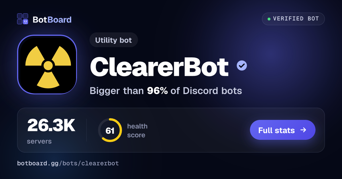 Share card for ClearerBot