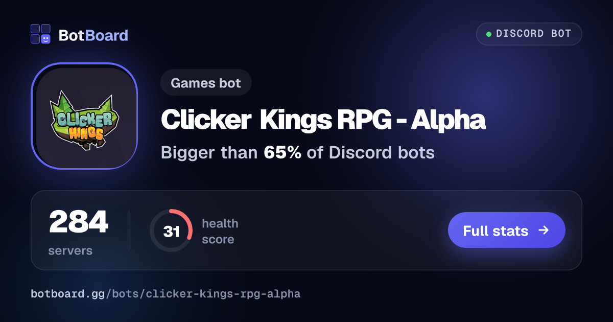 Share card for Clicker Kings RPG - Alpha