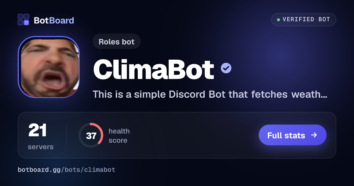 Share card for ClimaBot