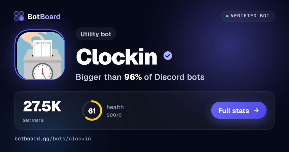 Share card for Clockin