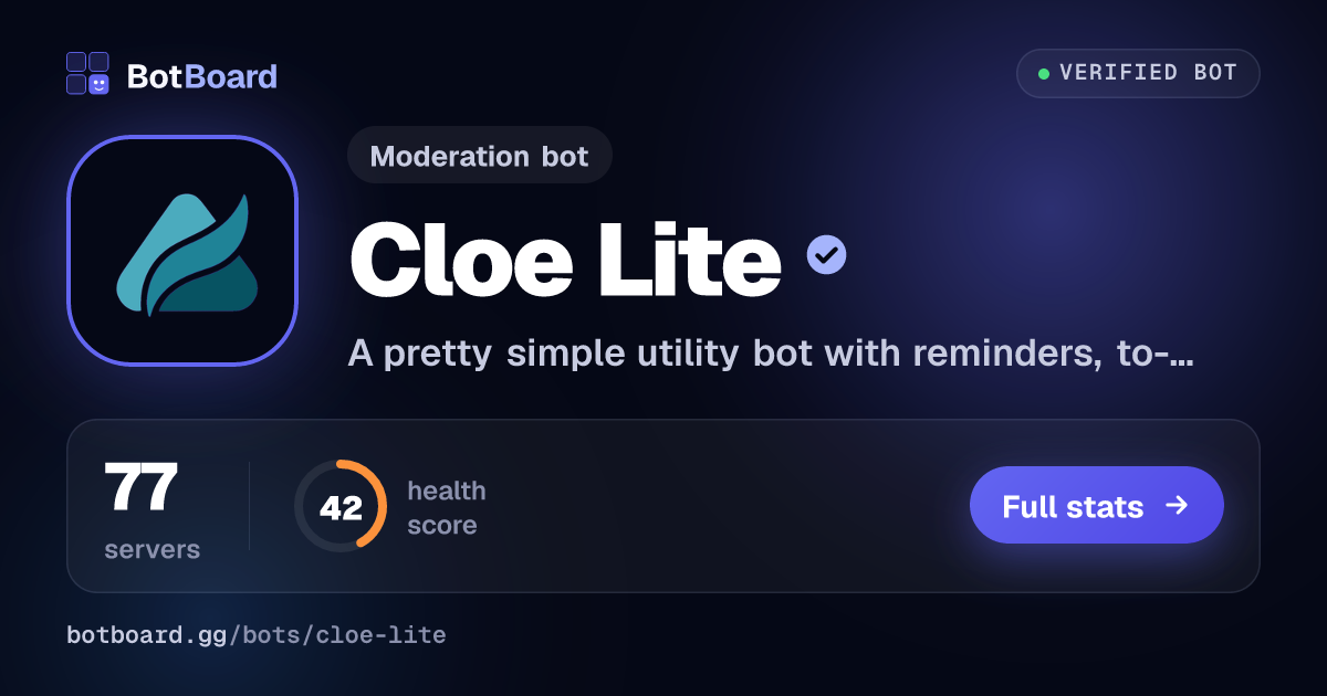 Share card for Cloe Lite