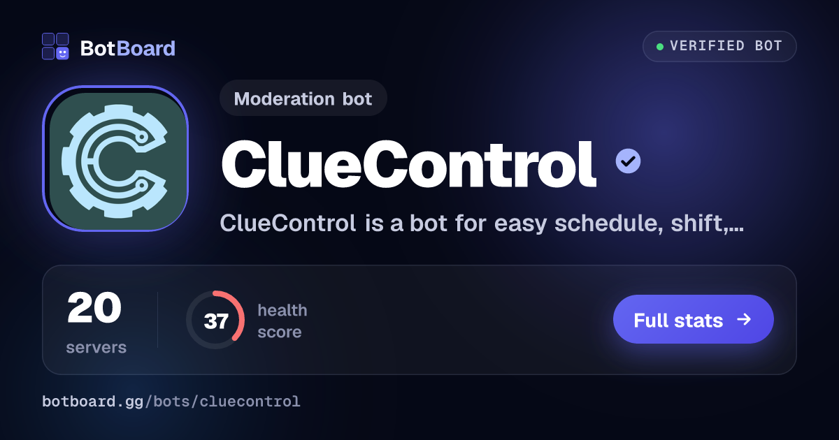 Share card for ClueControl