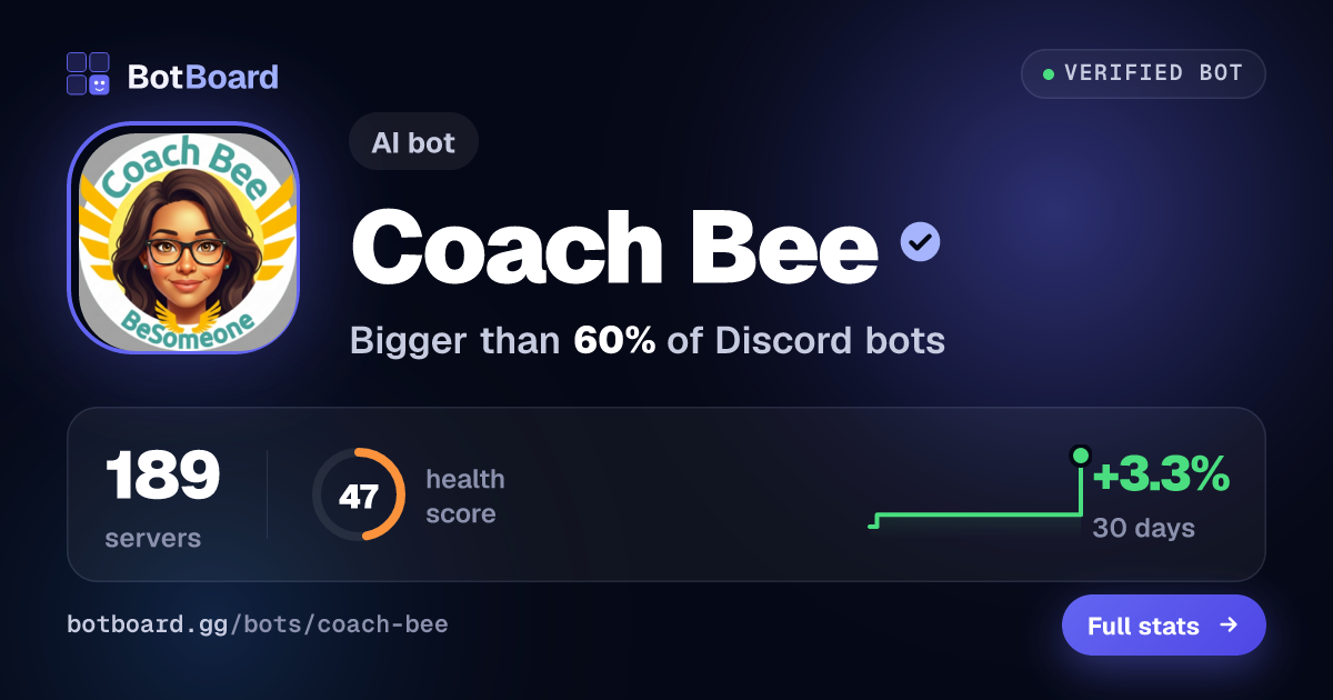 Share card for Coach Bee