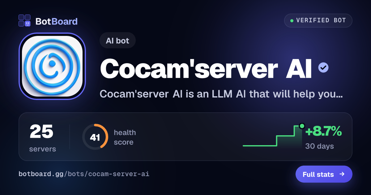 Share card for Cocam'server AI
