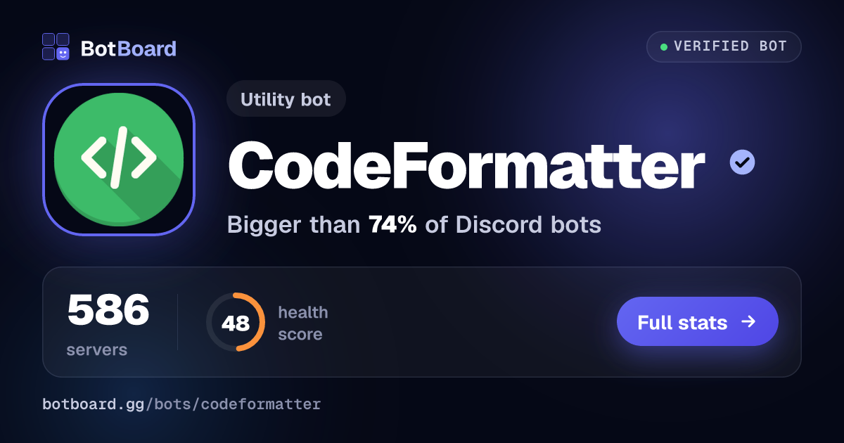 Share card for CodeFormatter