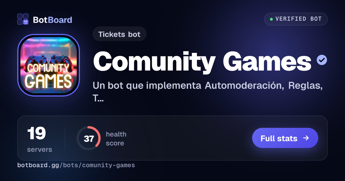 Share card for Comunity Games