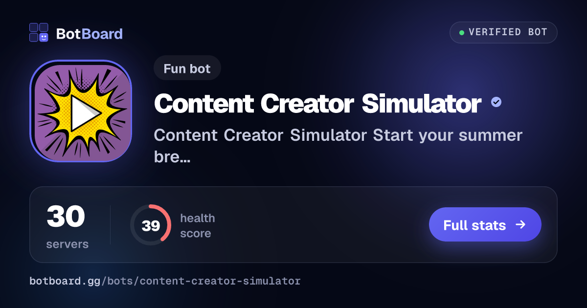Share card for Content Creator Simulator