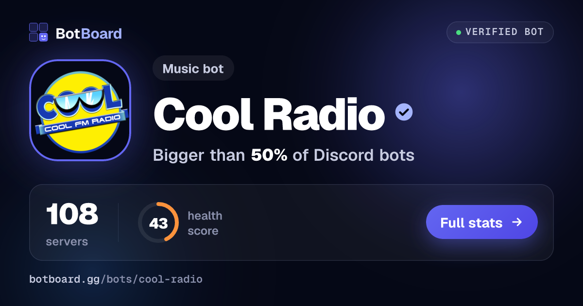 Share card for Cool Radio