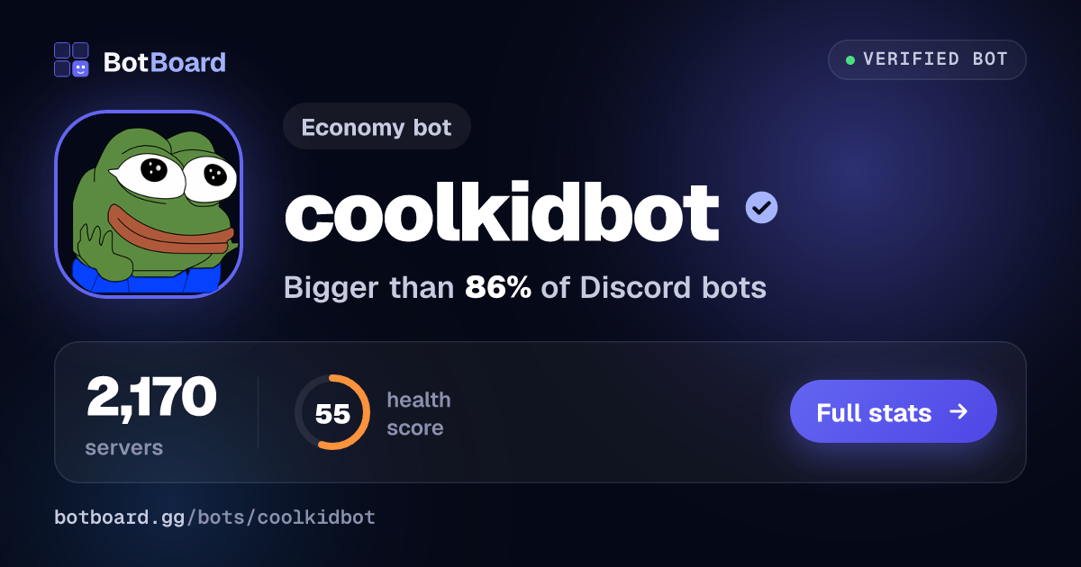 Share card for coolkidbot
