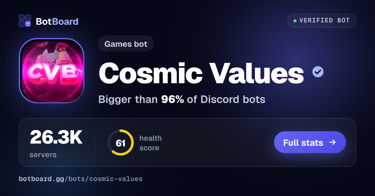 Share card for Cosmic Values