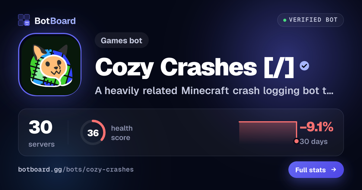 Share card for Cozy Crashes [/]