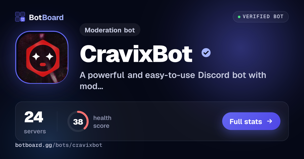 Share card for CravixBot