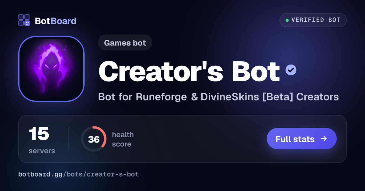 Share card for Creator's Bot