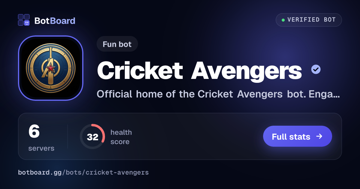 Share card for Cricket Avengers
