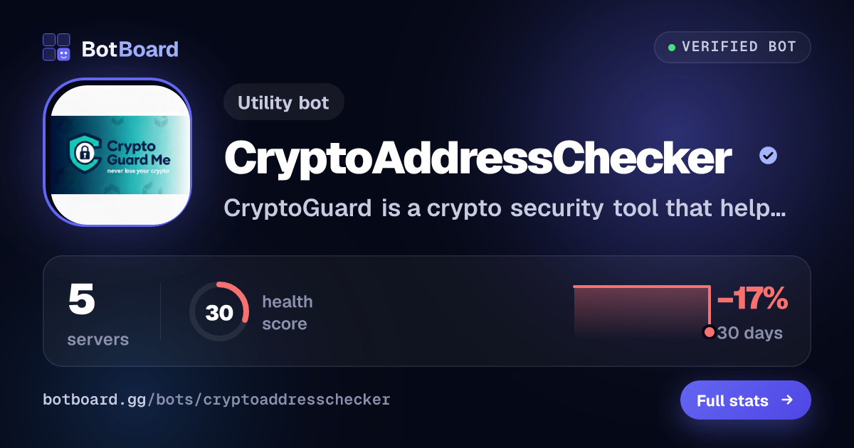 Share card for CryptoAddressChecker