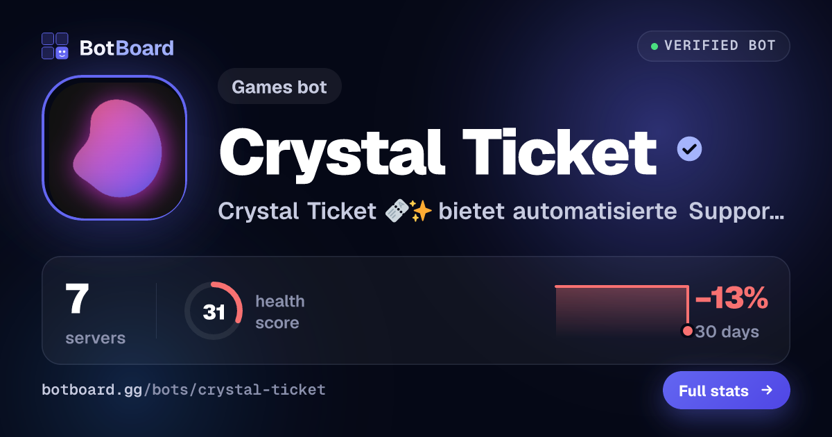 Share card for Crystal Ticket
