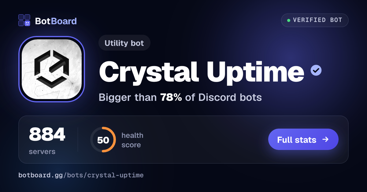 Share card for Crystal Uptime
