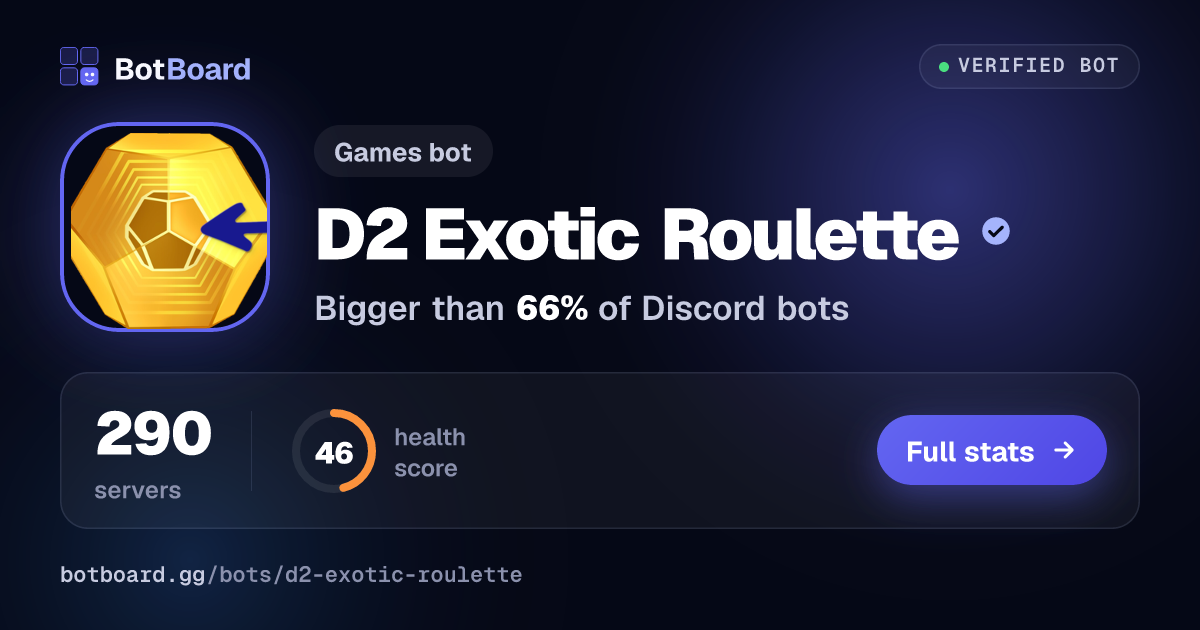 Share card for D2 Exotic Roulette