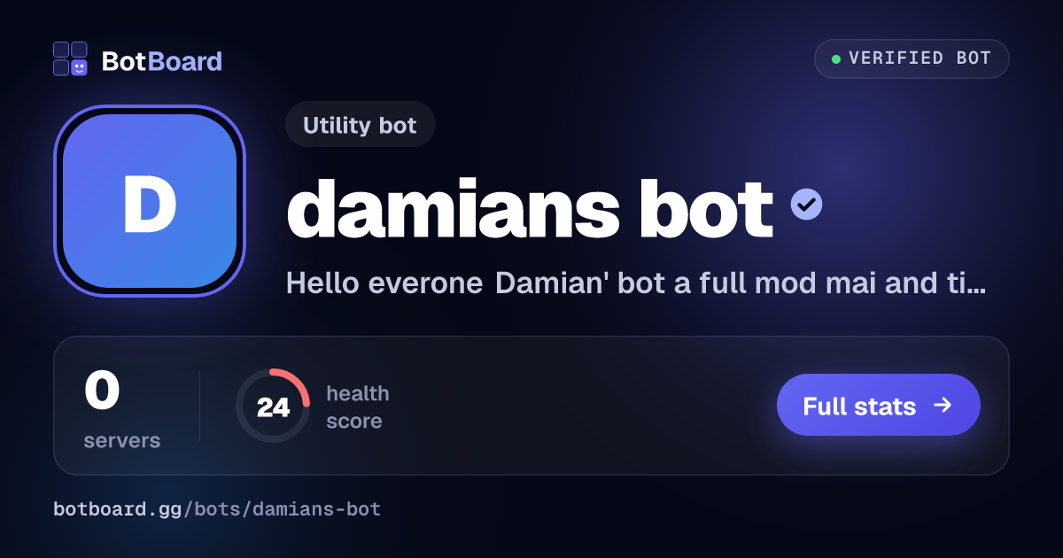 Share card for damians bot