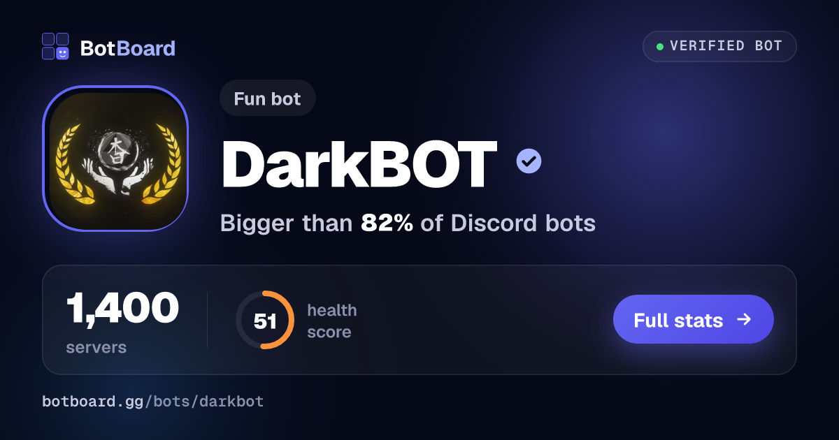 Share card for DarkBOT