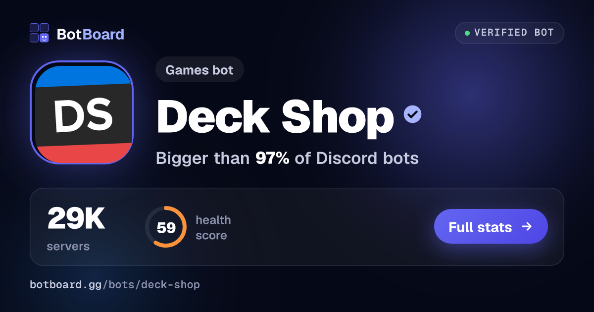 Share card for Deck Shop