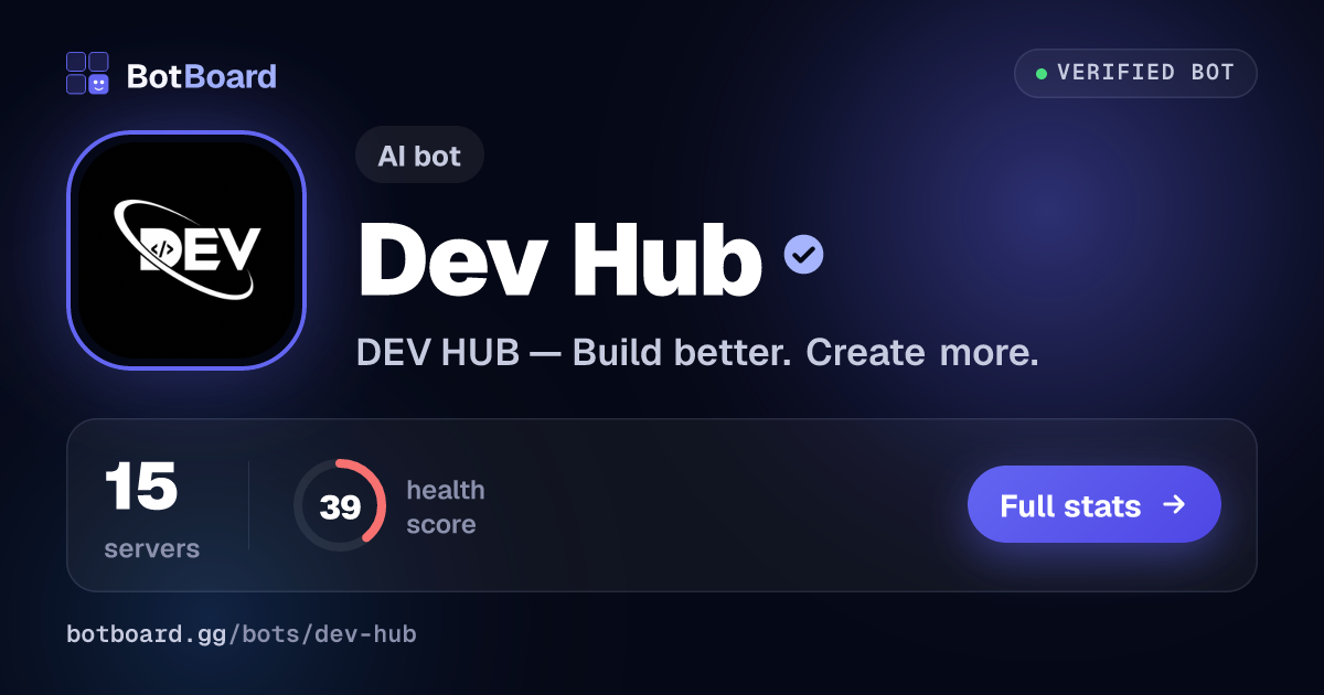 Share card for Dev Hub