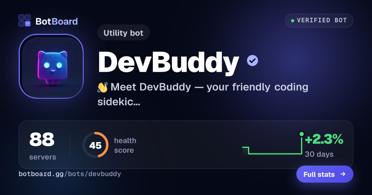 Share card for DevBuddy