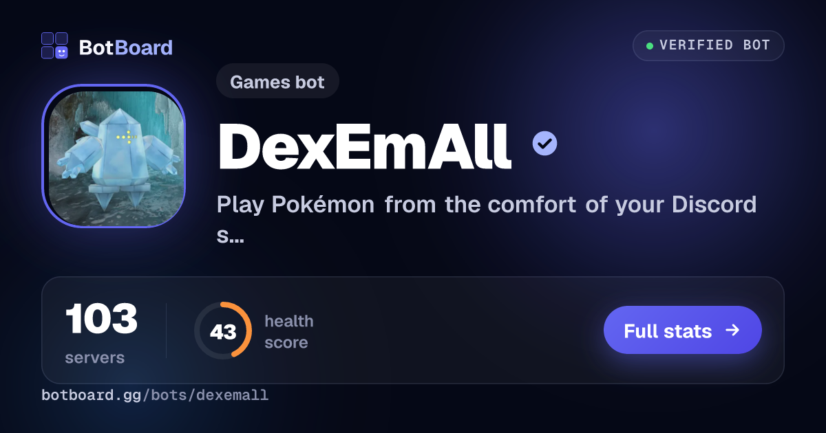 Share card for DexEmAll