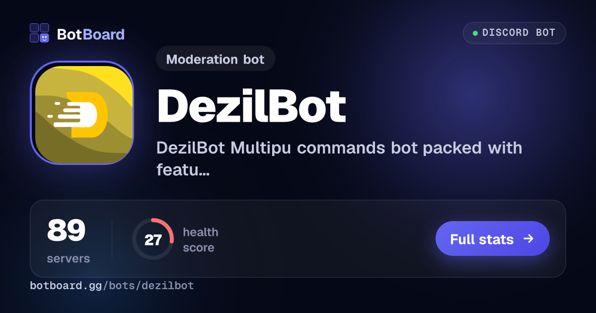 Share card for DezilBot