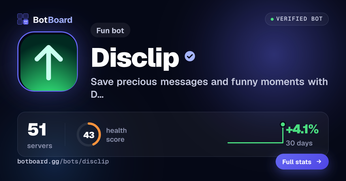 Share card for Disclip