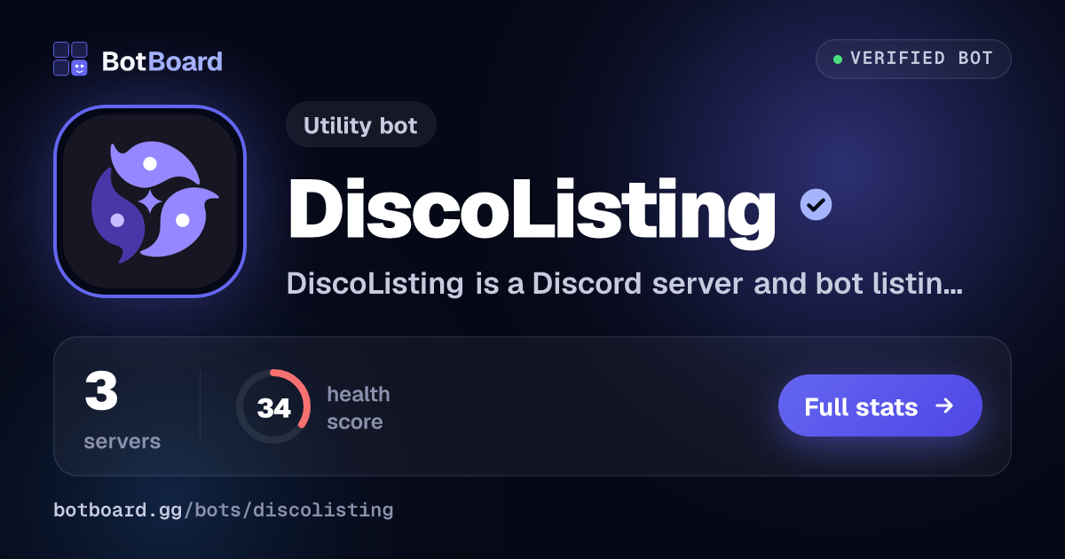 Share card for DiscoListing