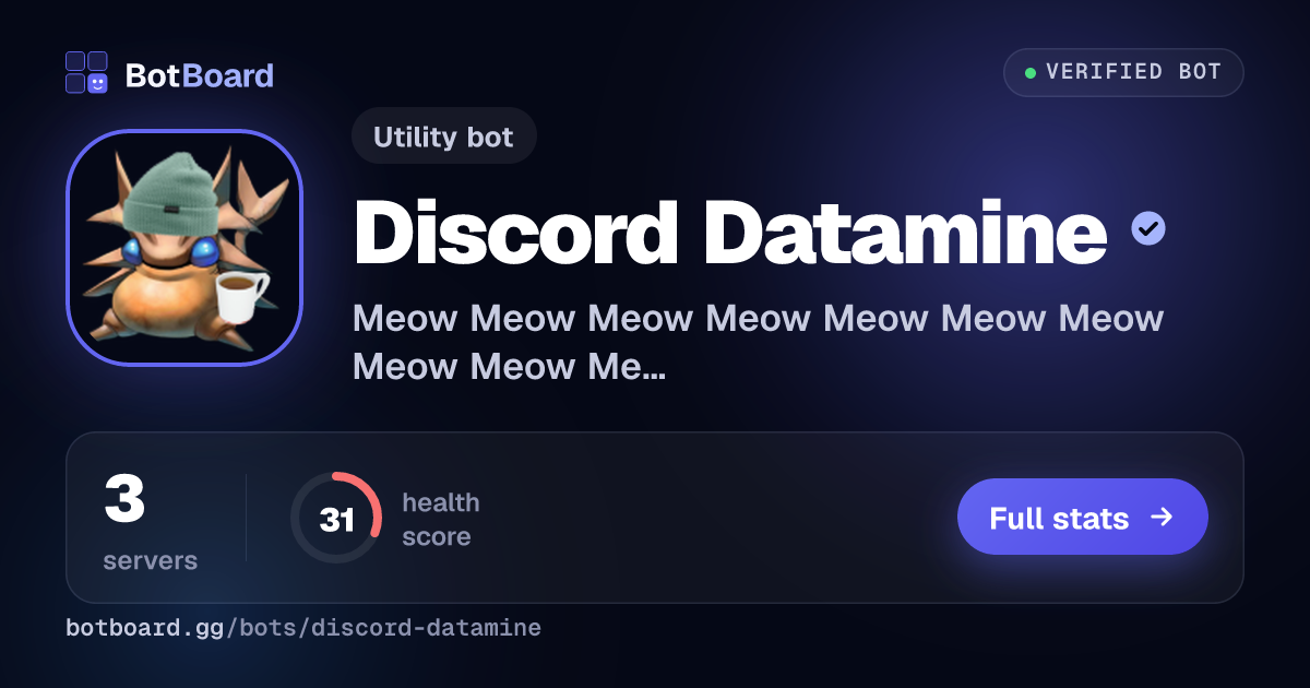 Share card for Discord Datamine