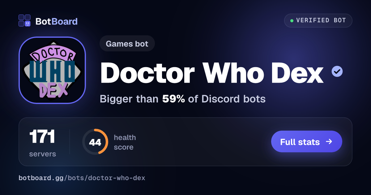 Share card for Doctor Who Dex