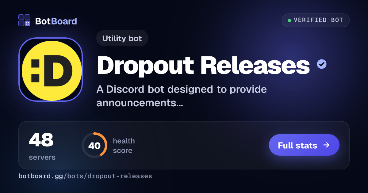 Share card for Dropout Releases
