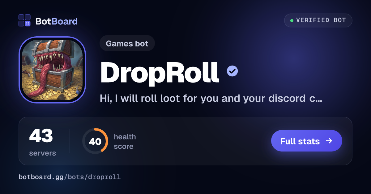 Share card for DropRoll