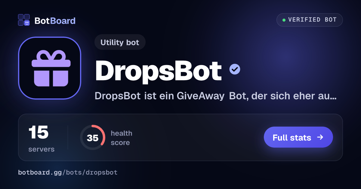 Share card for DropsBot
