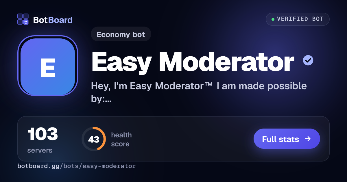 Share card for Easy Moderator™
