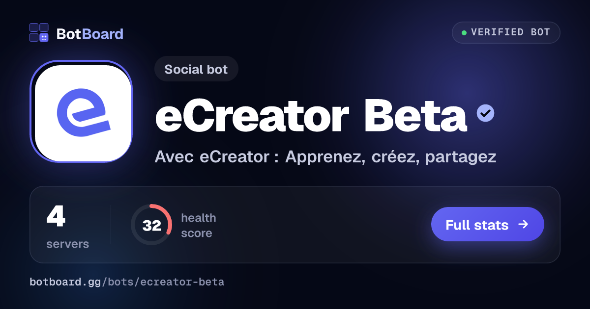 Share card for eCreator Beta