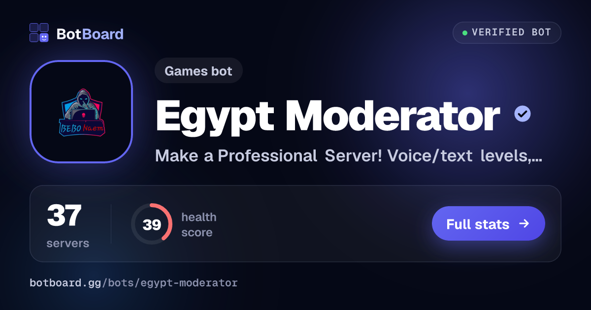 Share card for Egypt Moderator