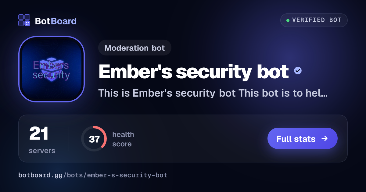 Share card for Ember's security bot