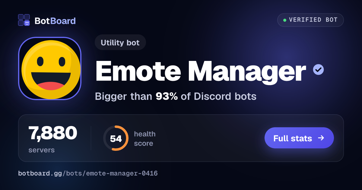 Share card for Emote Manager
